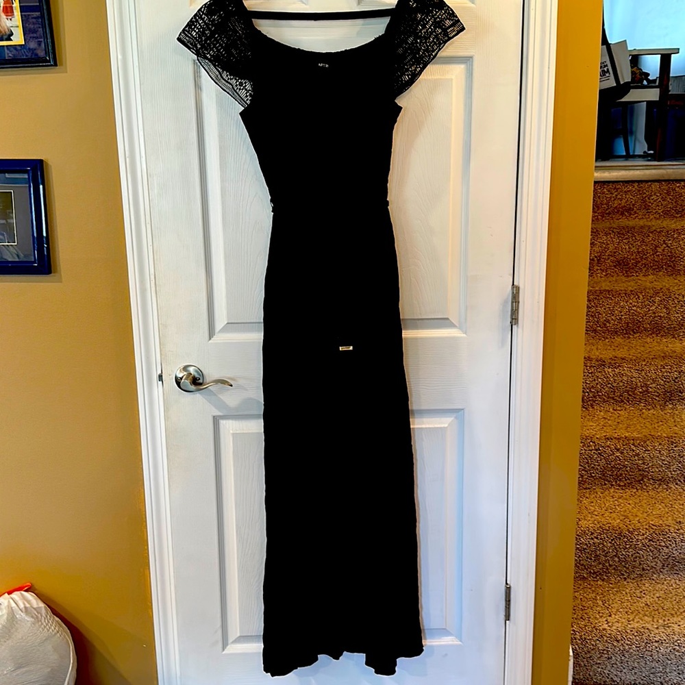 Black off the shoulder maxi dress
